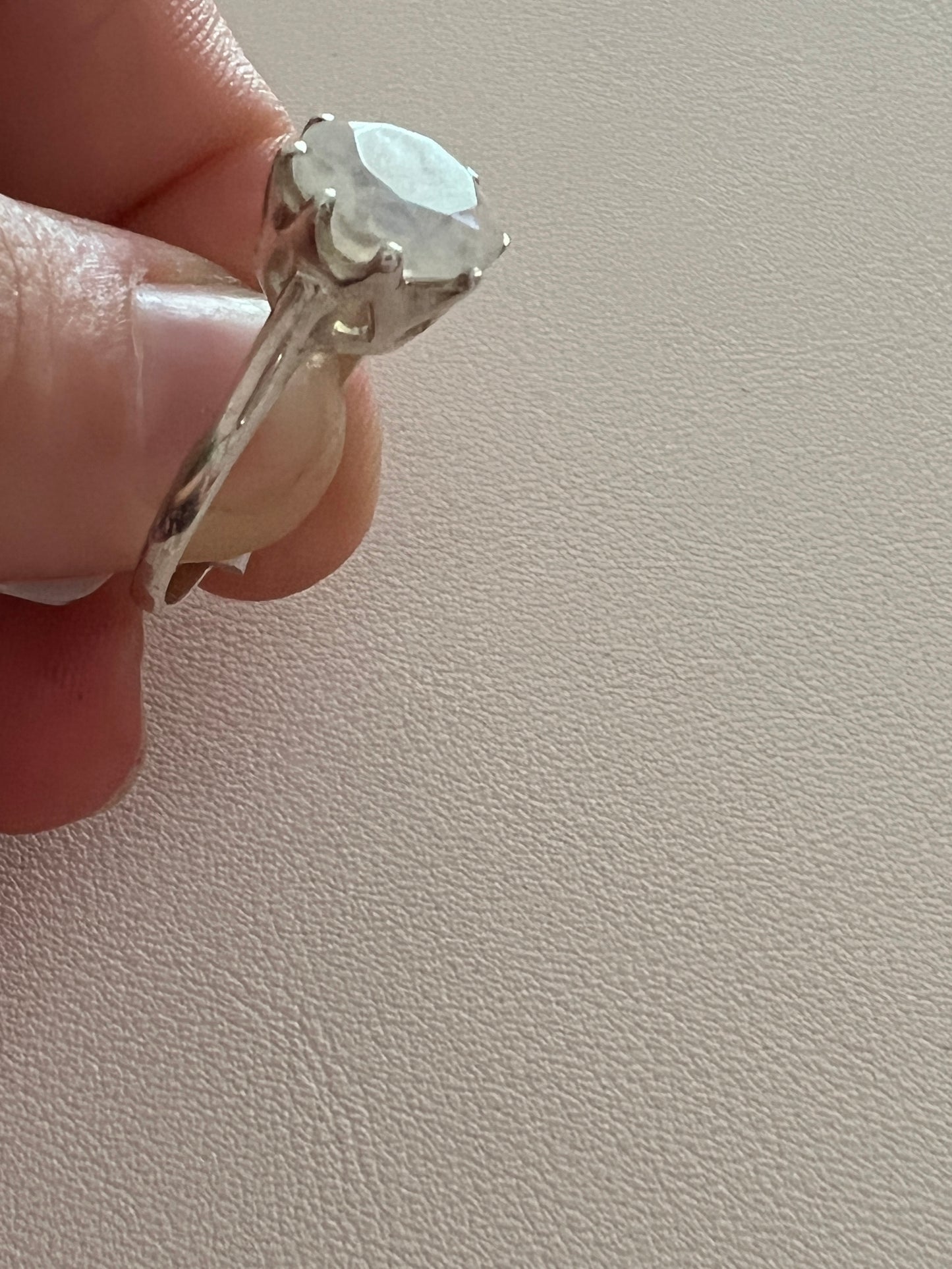 Moonstone 925 Sterling Silver Ring -  Size L 1/2 - M