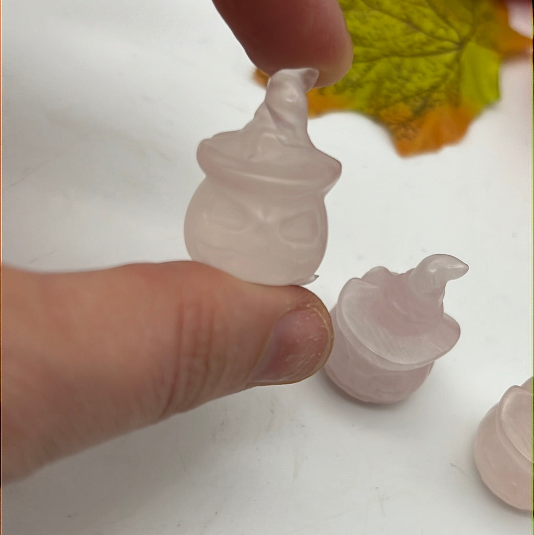 Mini Rose Quartz Pumpkin