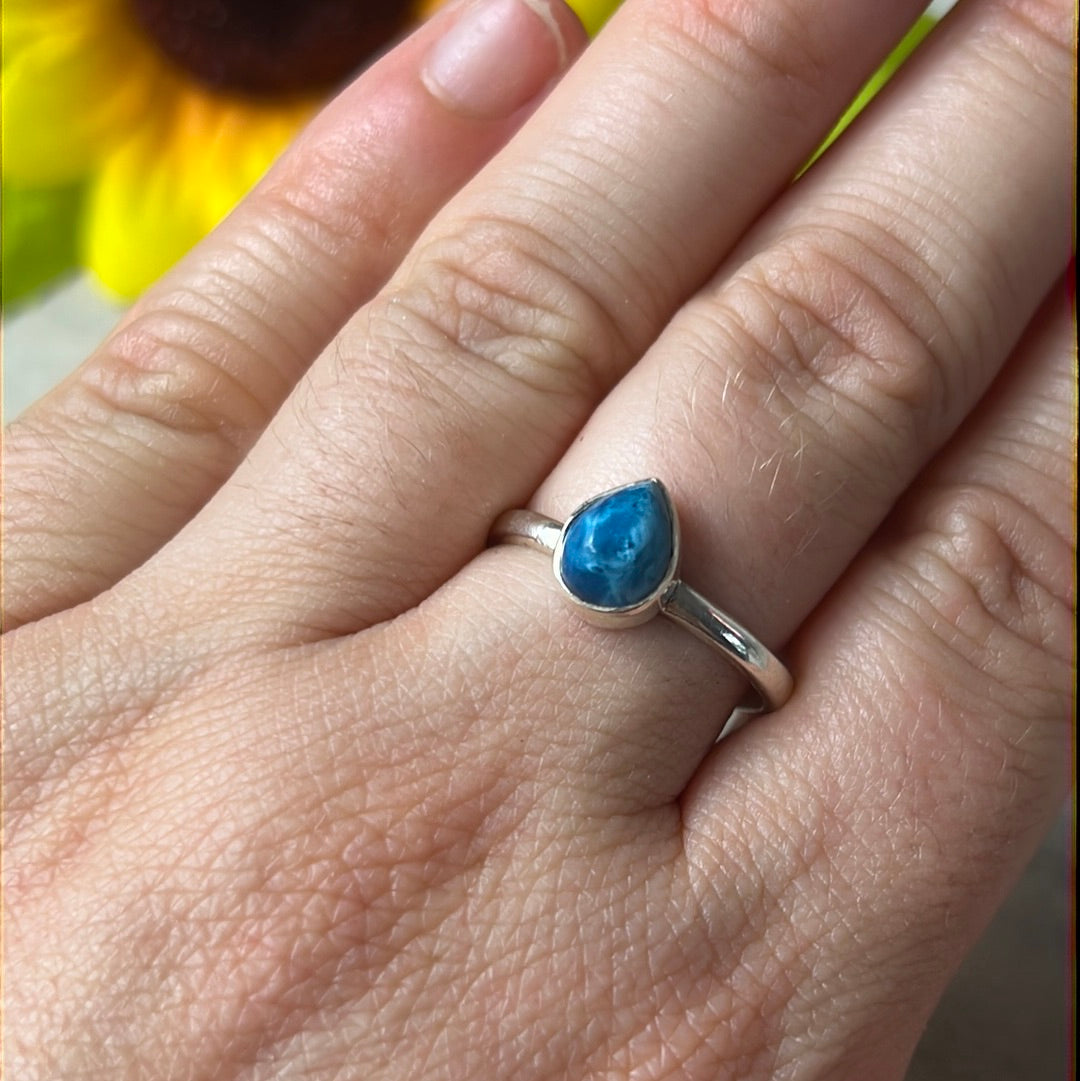 Plancheite 925 Silver Ring -  Size Q