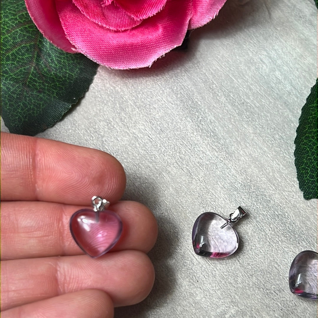 Small Lilac Amethyst Heart Pendant