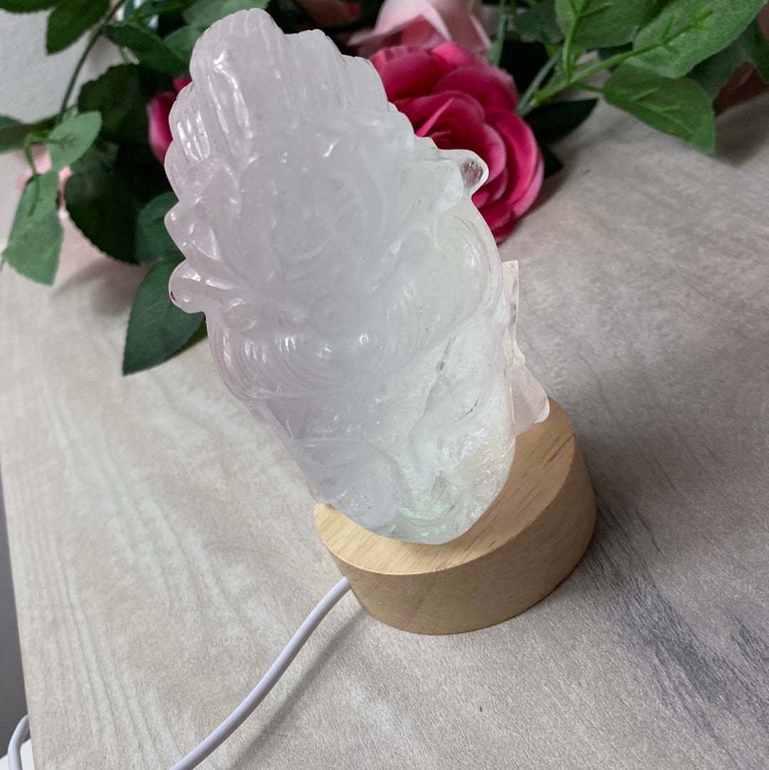 Wood Multicoloured Light lamp base stand - USB 60mm