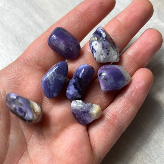 Violet Flame Mexican Murado Opal  tumble tumblestone
