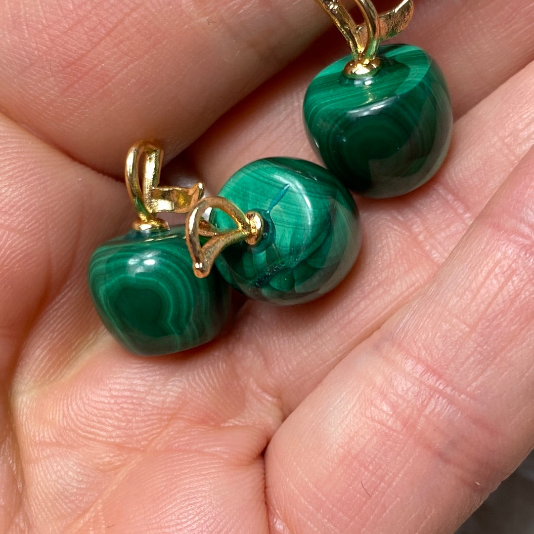 Mini Malachite Apple Pendant
