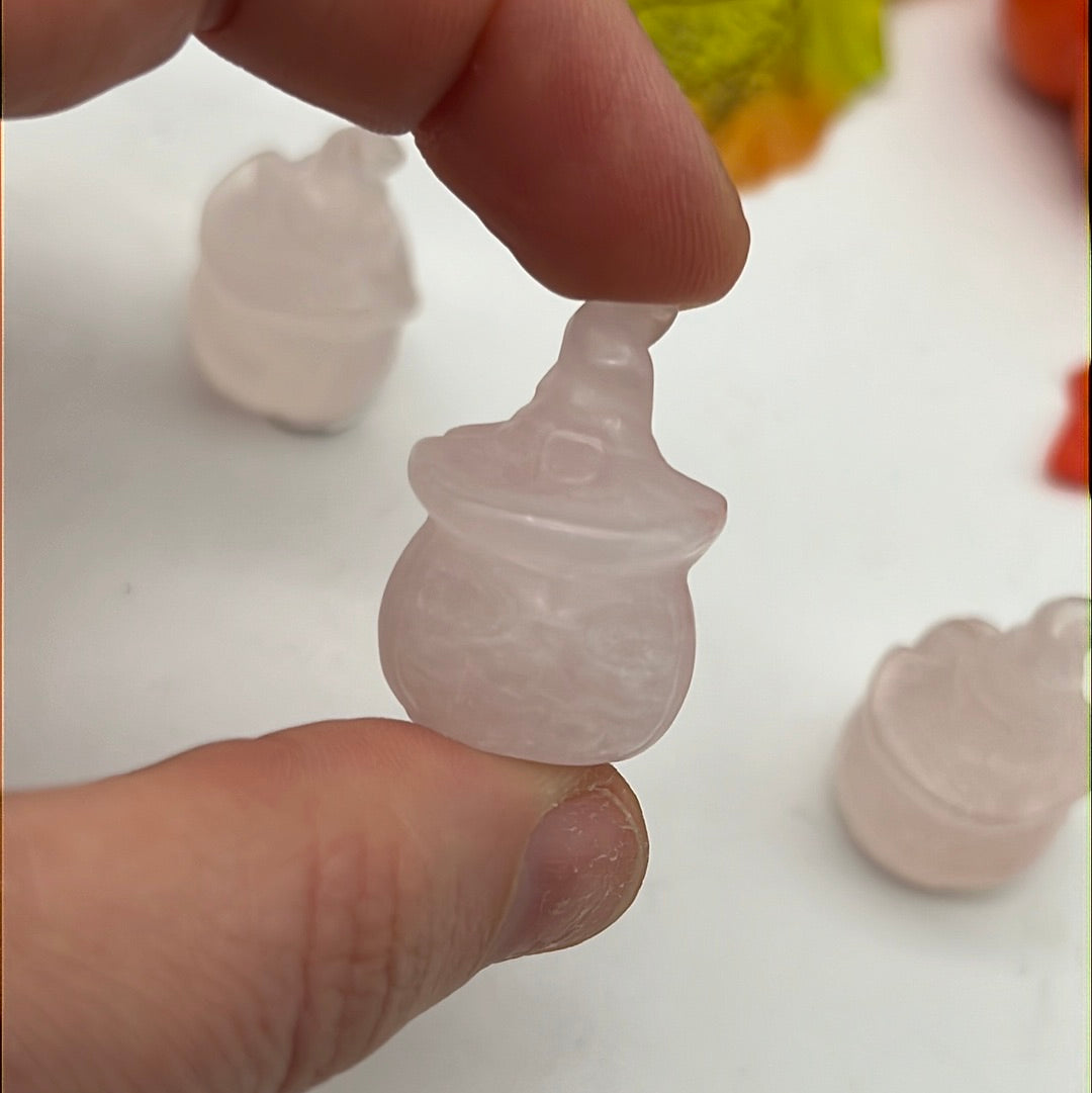 Mini Rose Quartz Pumpkin