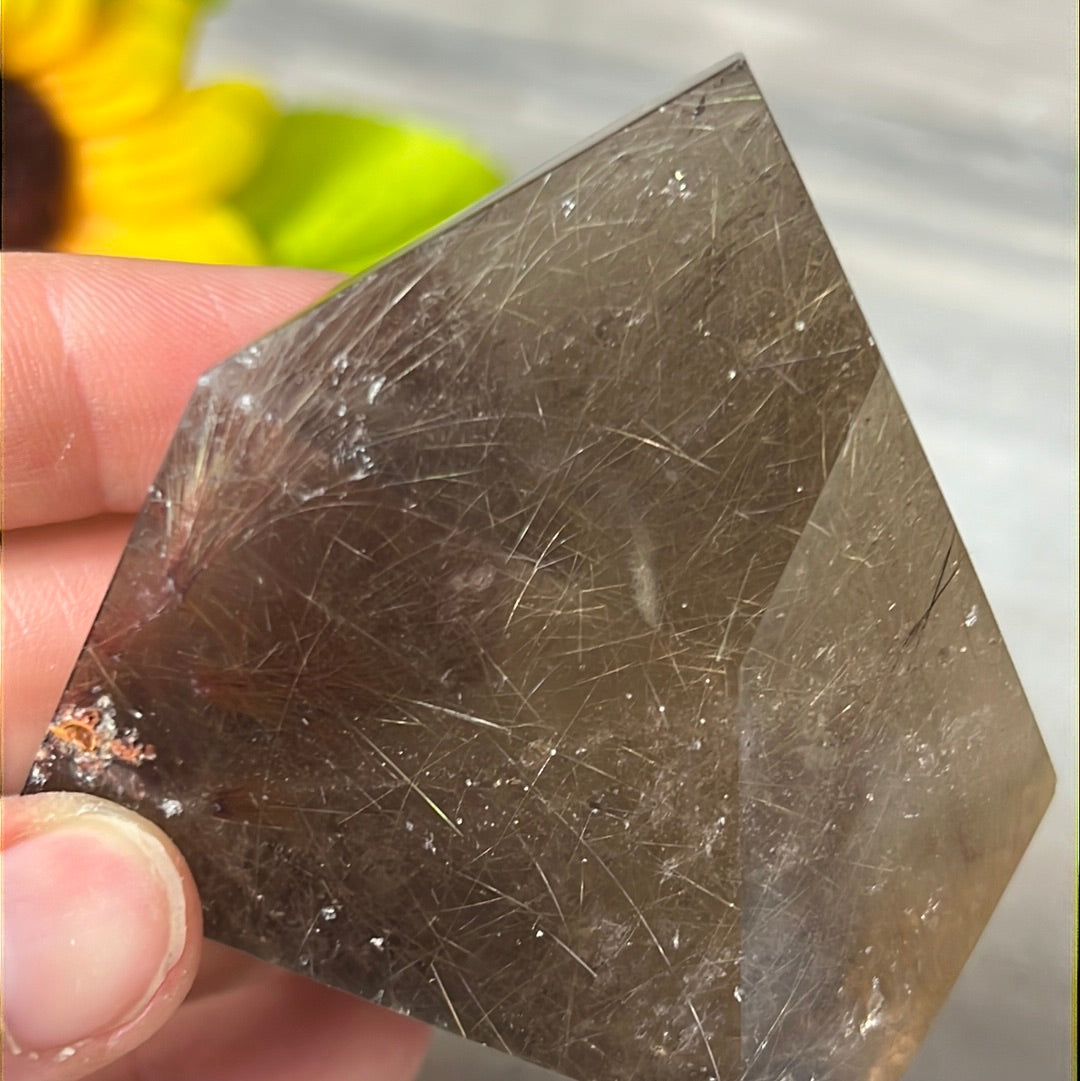Smoky Rutile Rutilated Quartz Freeform AA Grade