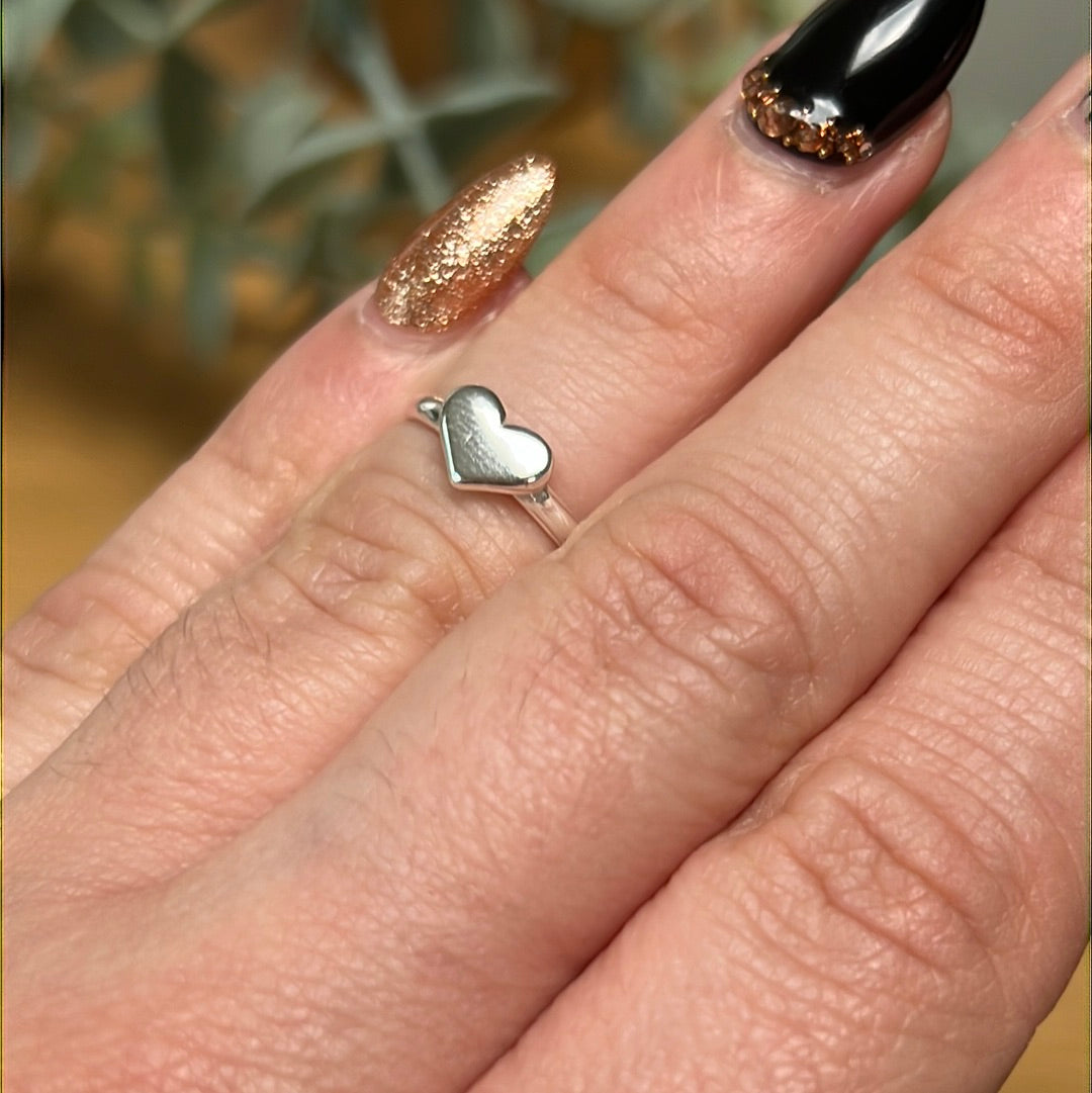Heart - Mini Iddy Diddy - ( child / toe ) Adjustable 925 Sterling Silver Ring