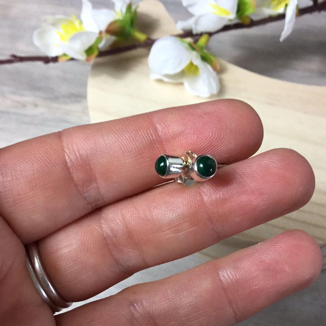 Malachite Diddy 925 Sterling Studs