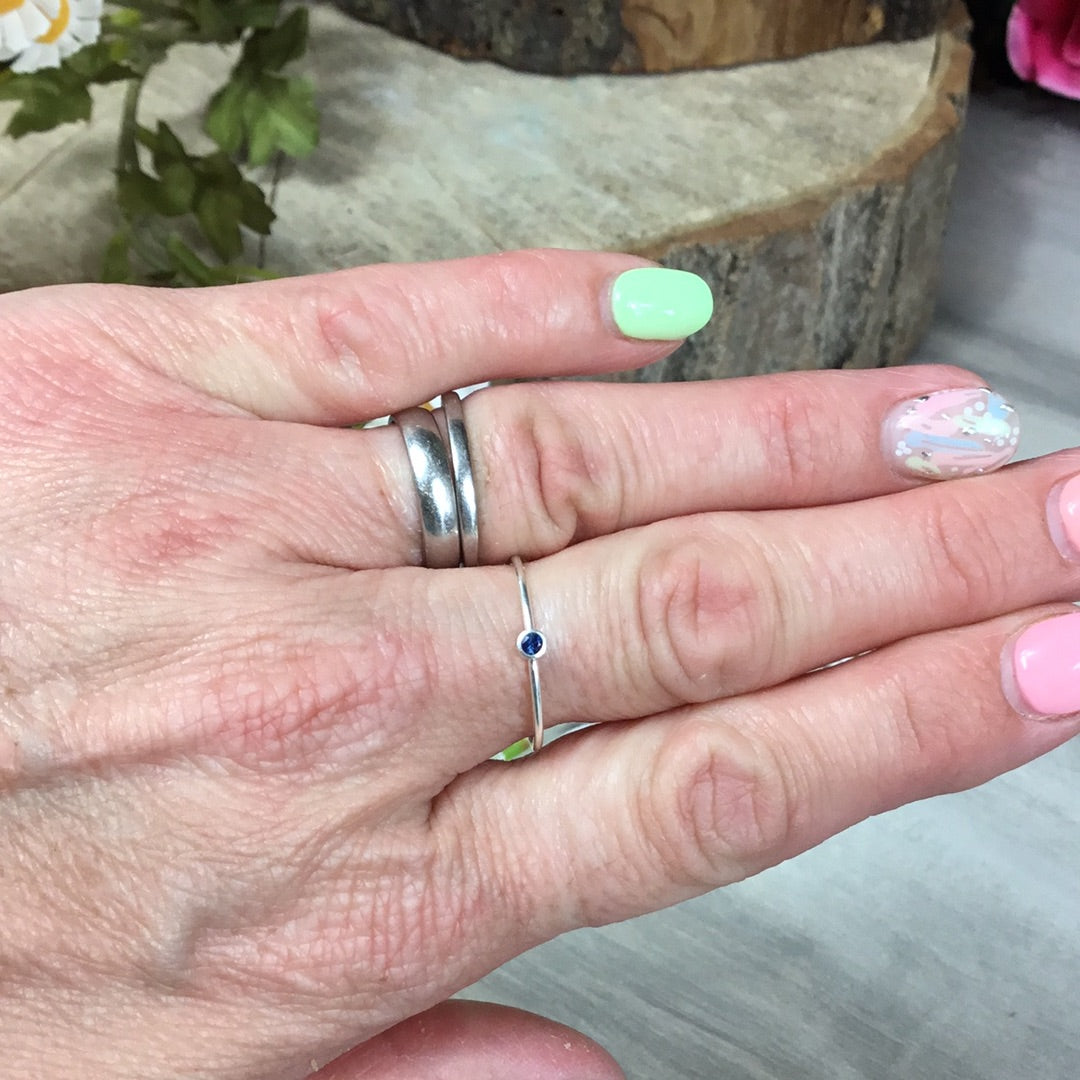 Sapphire Stacker 925 Sterling Silver Ring