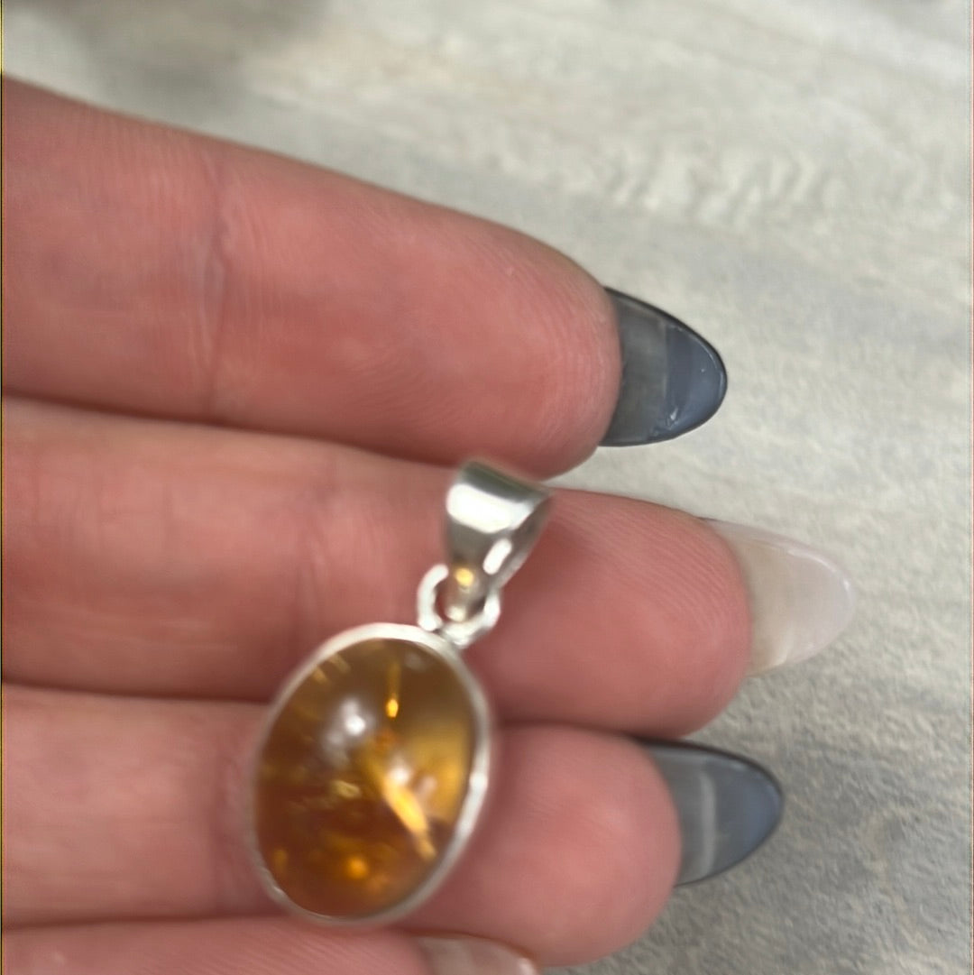 Citrine 925 Sterling Silver Pendant