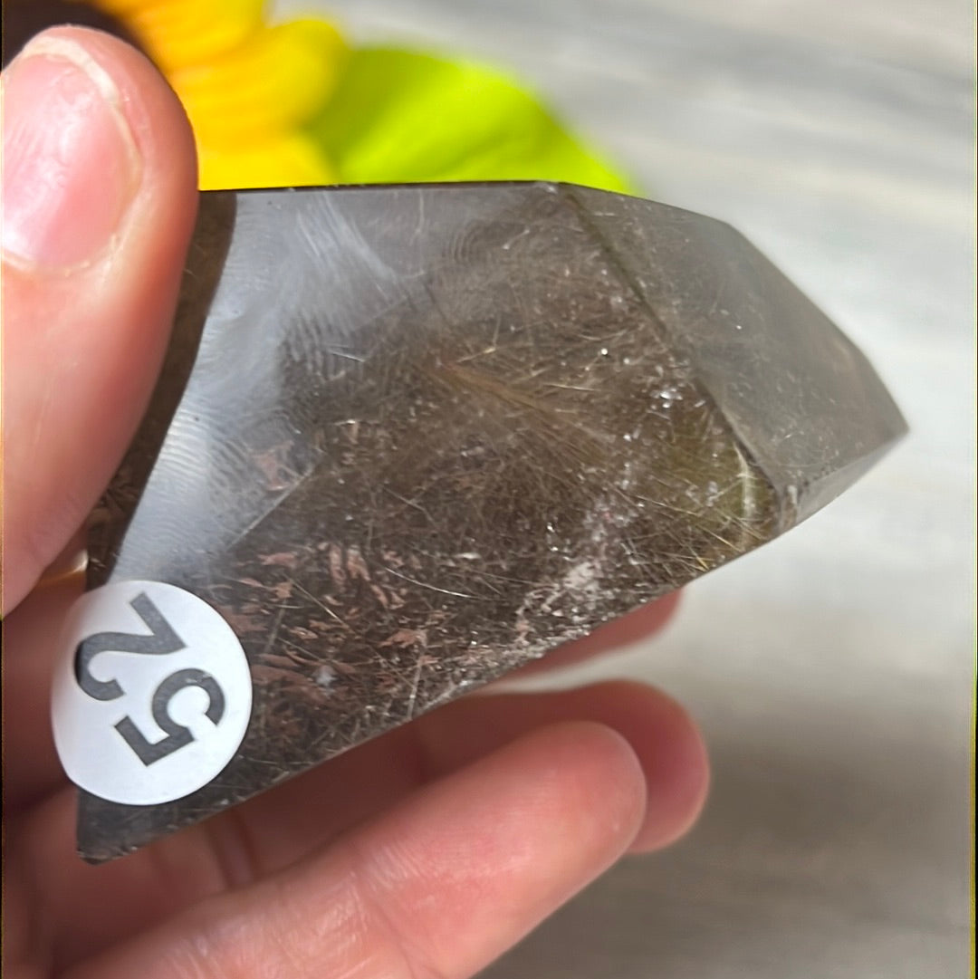 Smoky Rutile Rutilated Quartz Freeform AA Grade