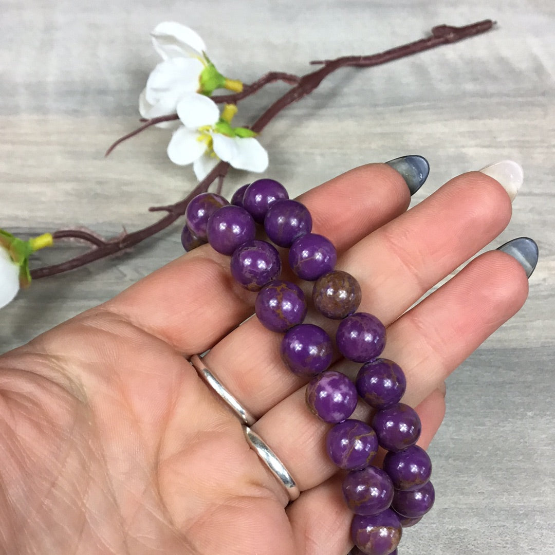 Phosphosiderite - 10 mm Bead Bracelet