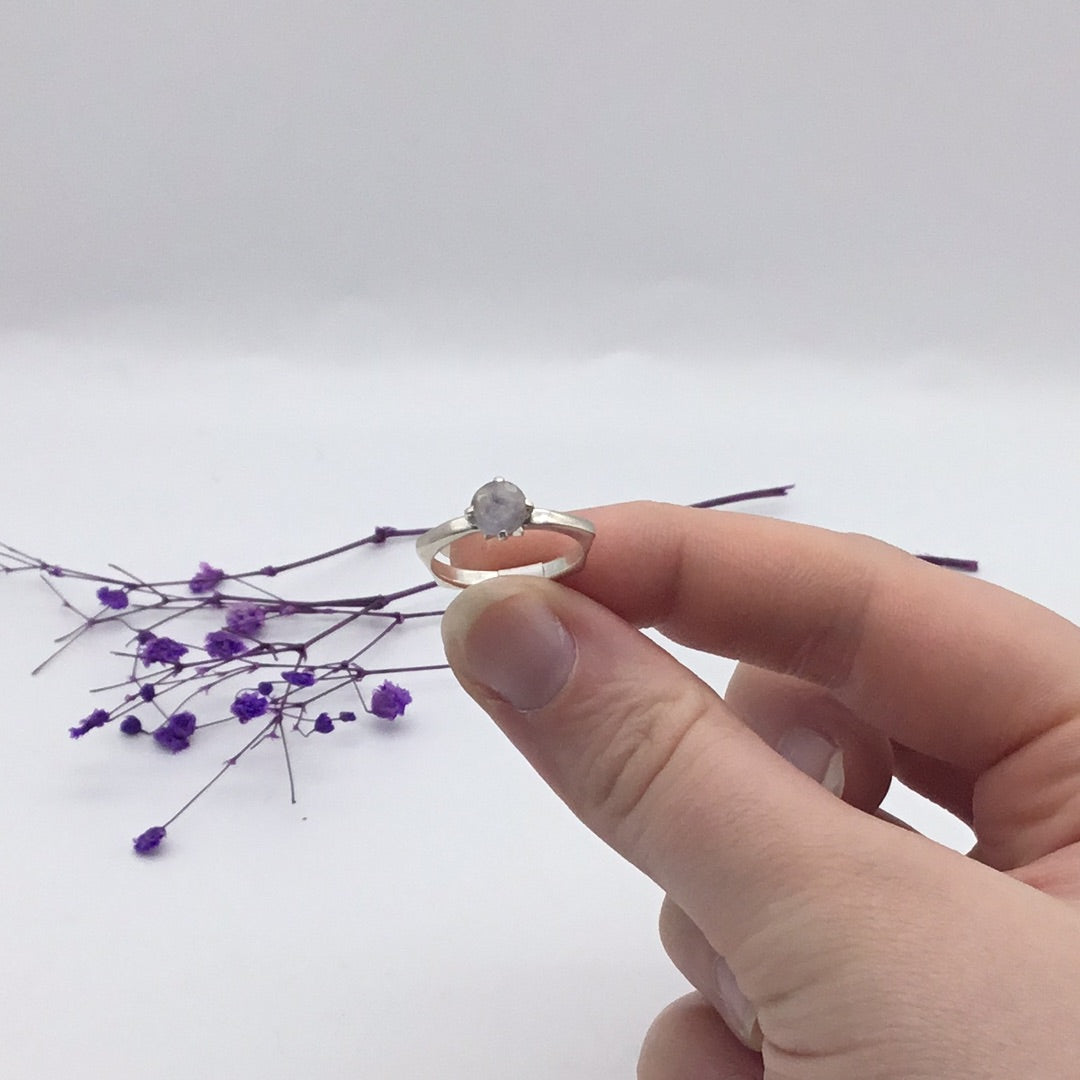 Moonstone 925 Sterling Silver Ring -  Size L 1/2