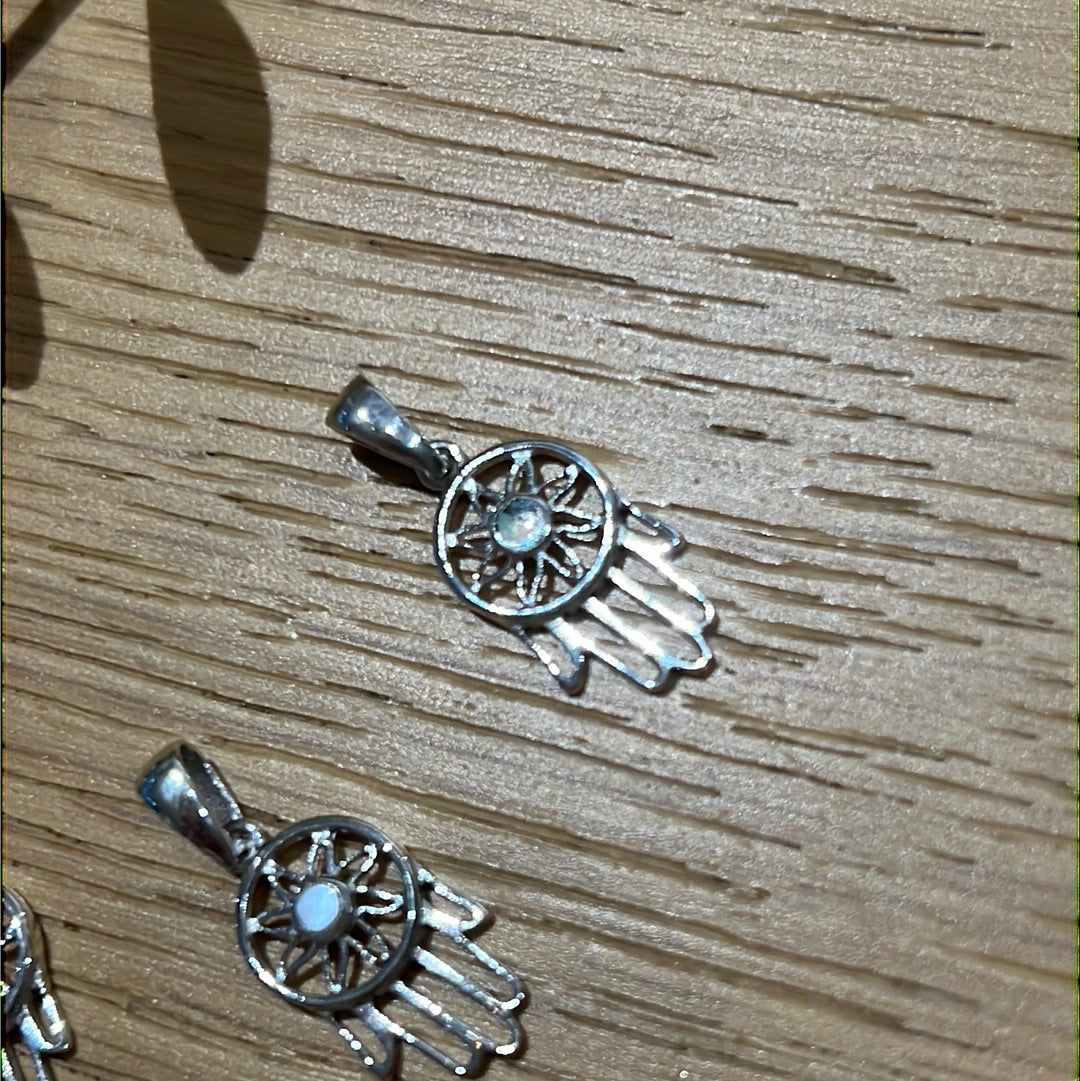 Dream Catcher Hamsa Sterling Silver Pendant