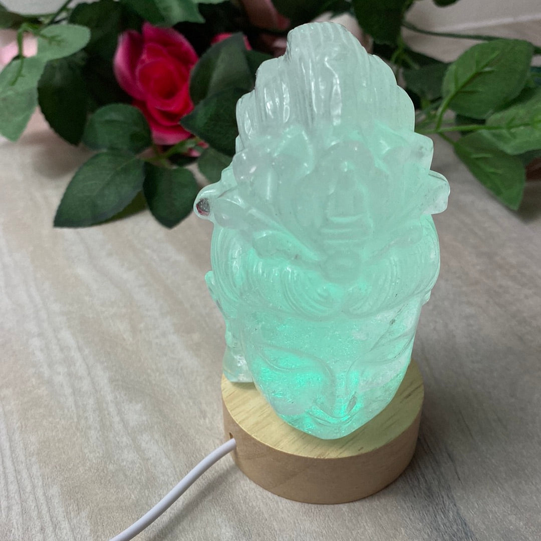 Wood Multicoloured Light lamp base stand - USB 60mm