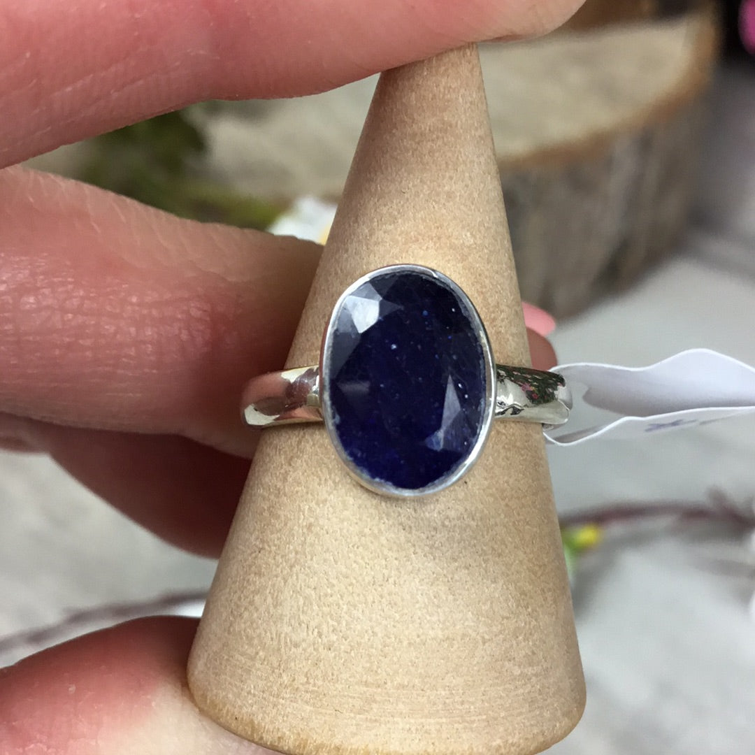 Sapphire 925 Sterling Silver Ring - Size L 1/2