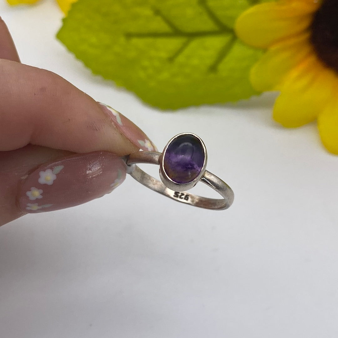 Amethyst 925 Sterling Silver Ring -  Size R 1/2