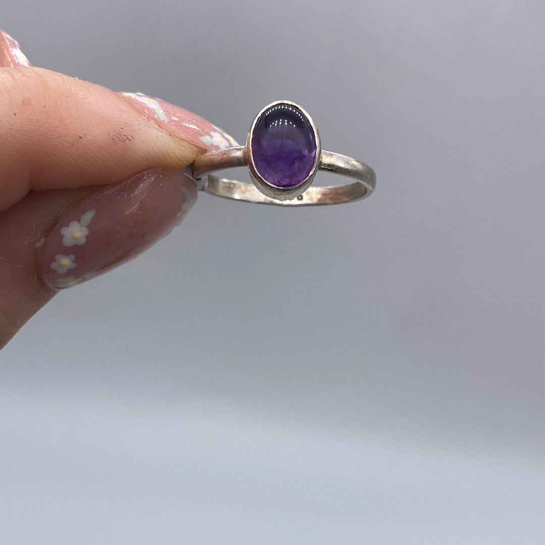 Amethyst 925 Sterling Silver Ring -  Size R 1/2