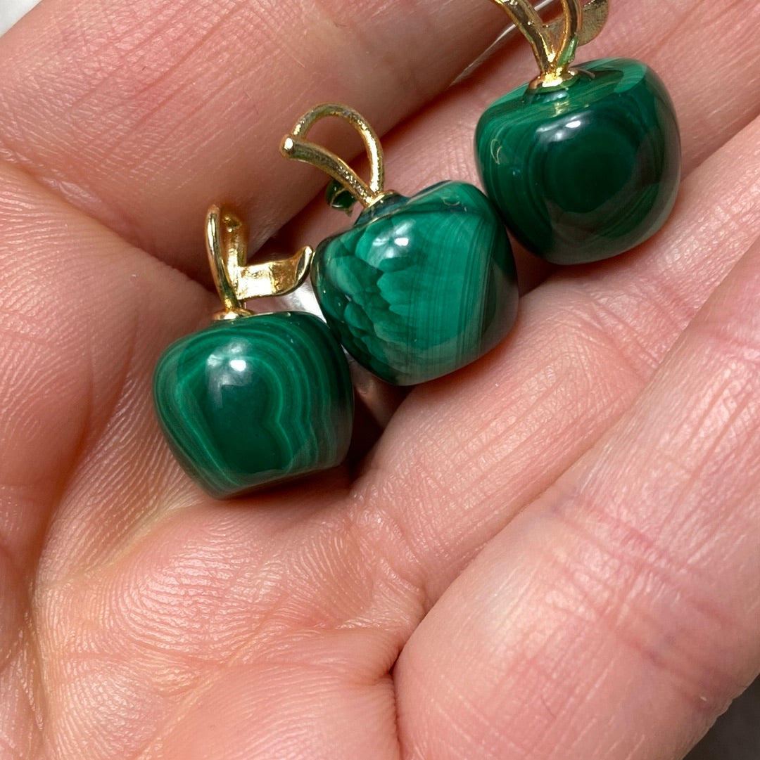 Mini Malachite Apple Pendant