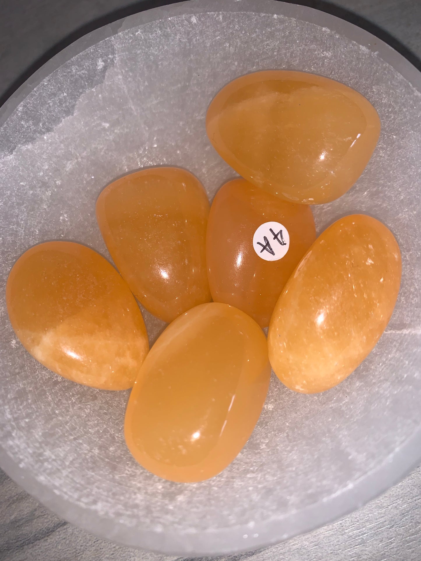 Orange Calcite polished tumble tumblestone