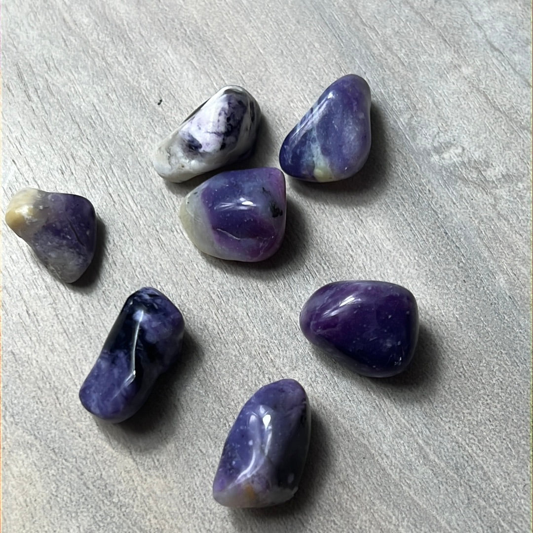 Violet Flame Mexican Murado Opal  tumble tumblestone