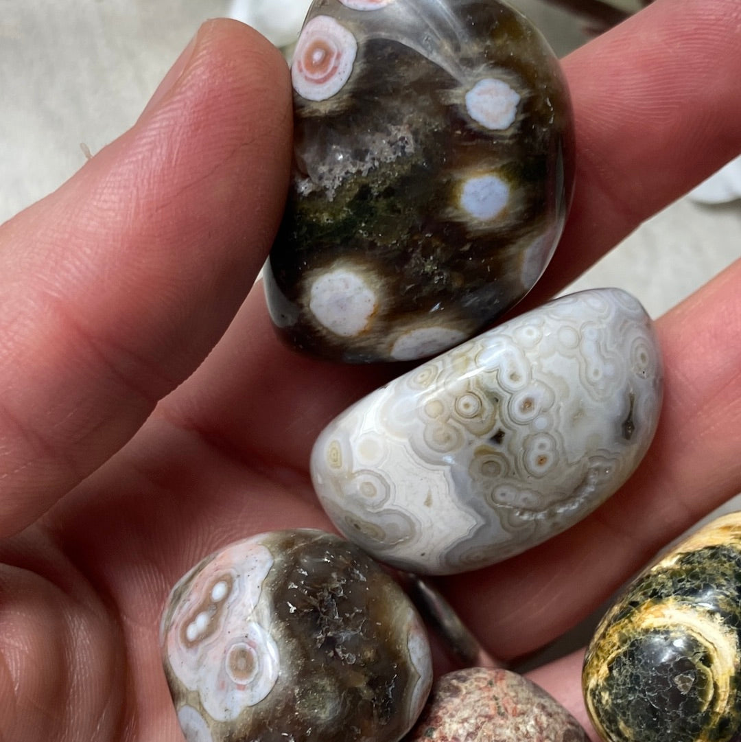 Ocean Jasper OJ tumble tumblestone