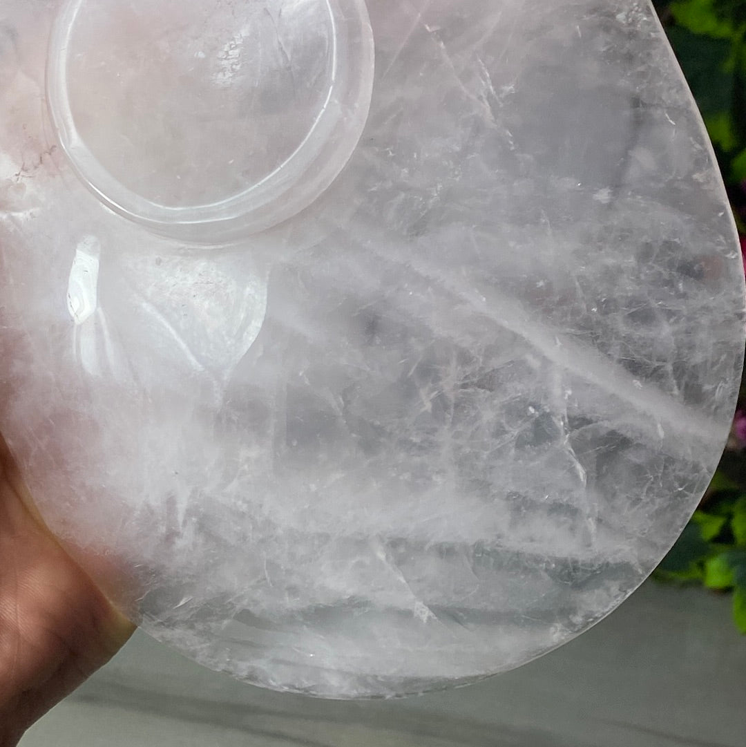 XL Rose Quartz Luxury Charging Dish Bowl - Platter