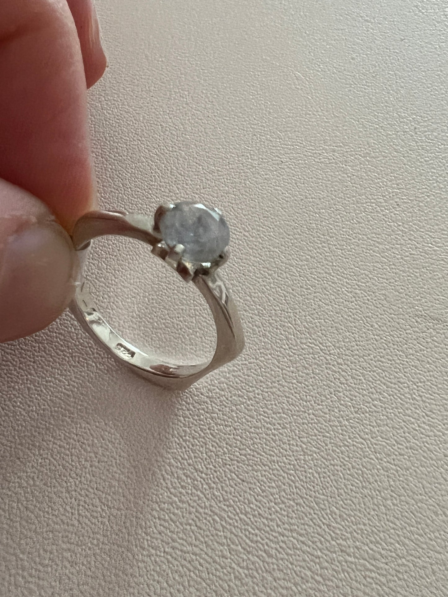 Moonstone 925 Sterling Silver Ring -  Size L 1/2
