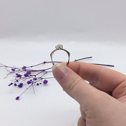 Moonstone 925 Sterling Silver Ring -  Size L 1/2