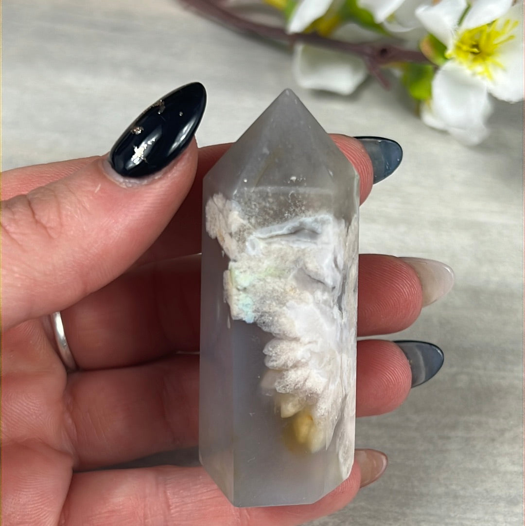 Flower Agate Tower Point