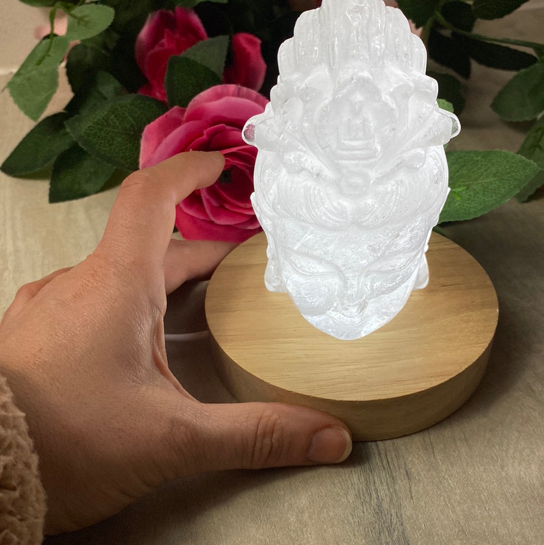 Wood White Light base lamp stand - USB 10cm