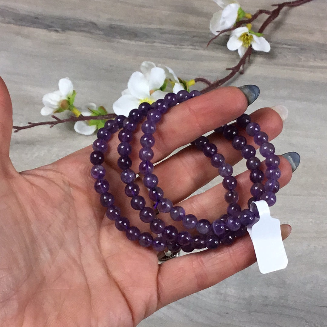 Amethyst 6mm Bead Bracelet
