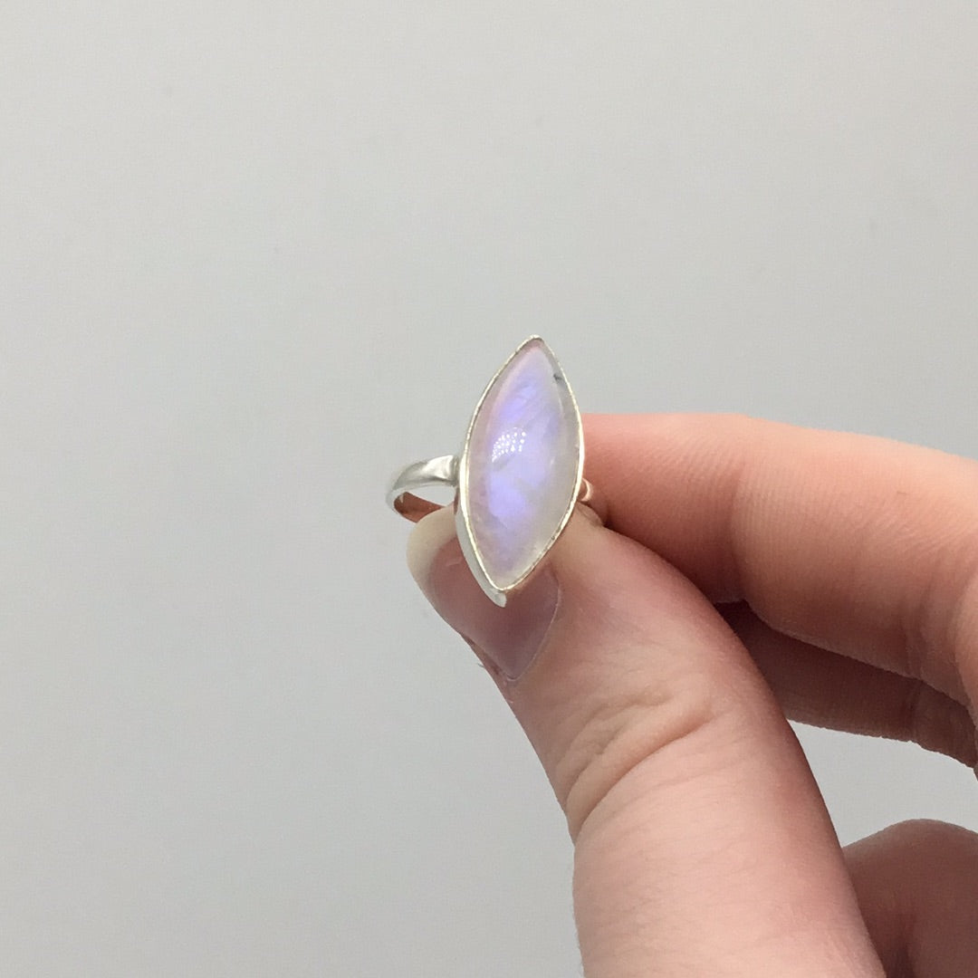 Moonstone 925 Sterling Silver Ring -  Size L