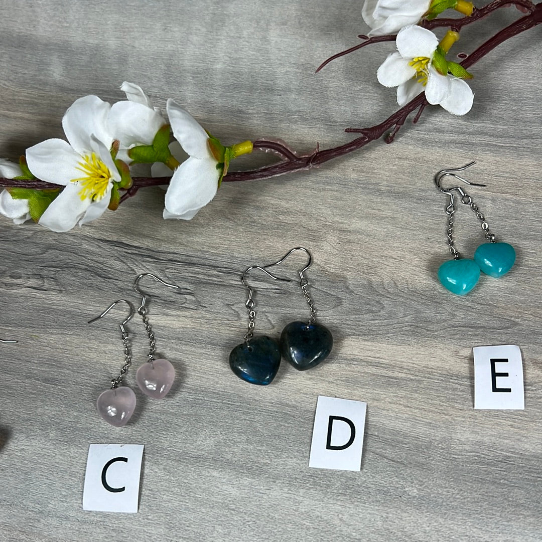 Heart 925 Sterling Dangly Earrings