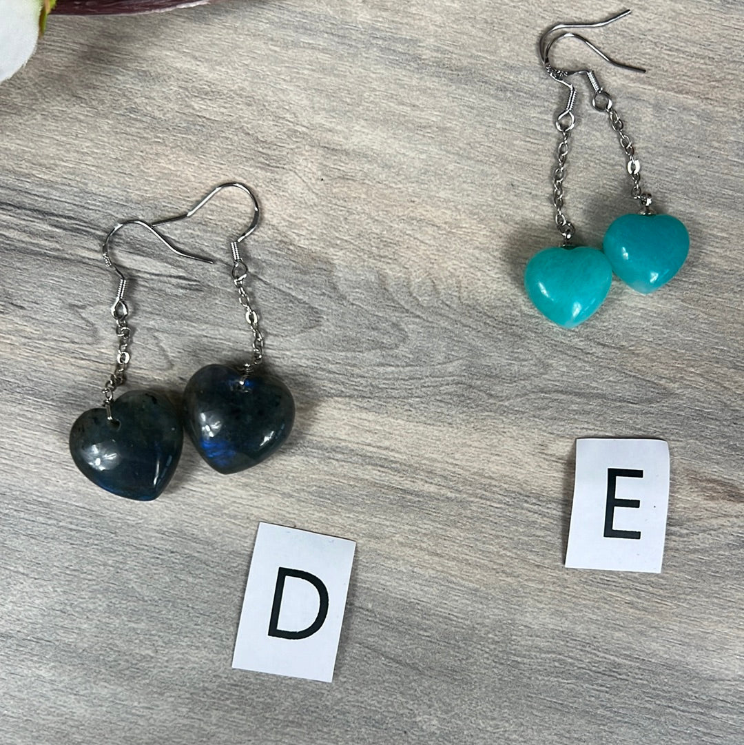 Heart 925 Sterling Dangly Earrings