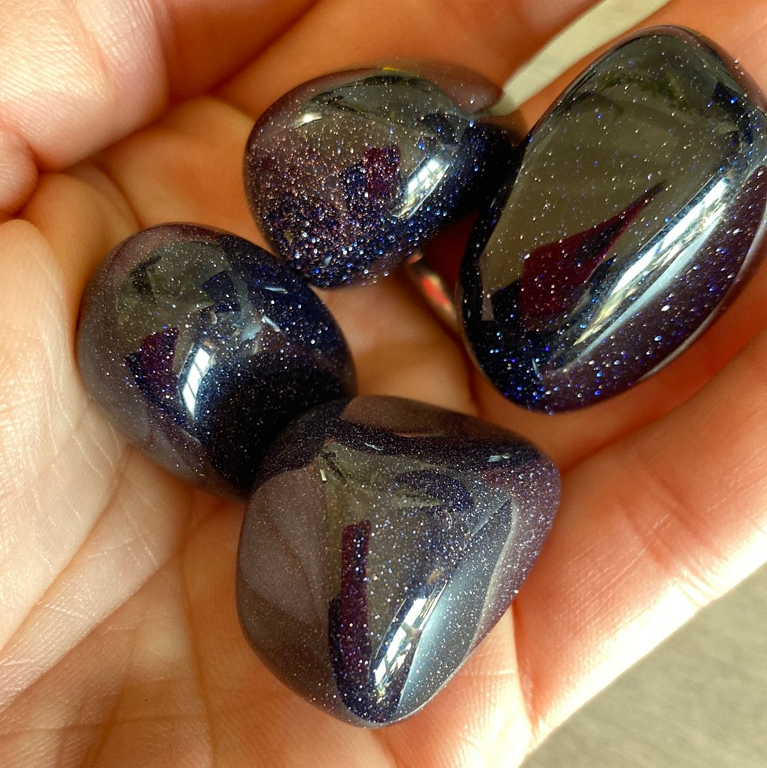 Blue Goldstone Tumble Tumblestone