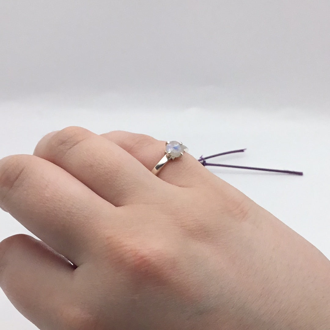 Moonstone 925 Sterling Silver Ring -  Size L 1/2