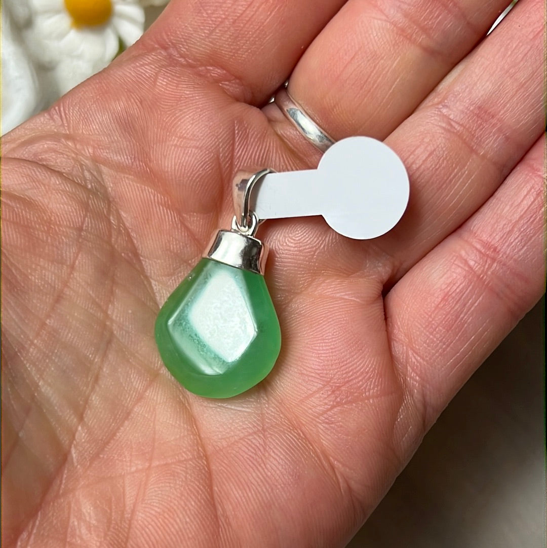 Chrysoprase 925 Sterling Silver Pendant
