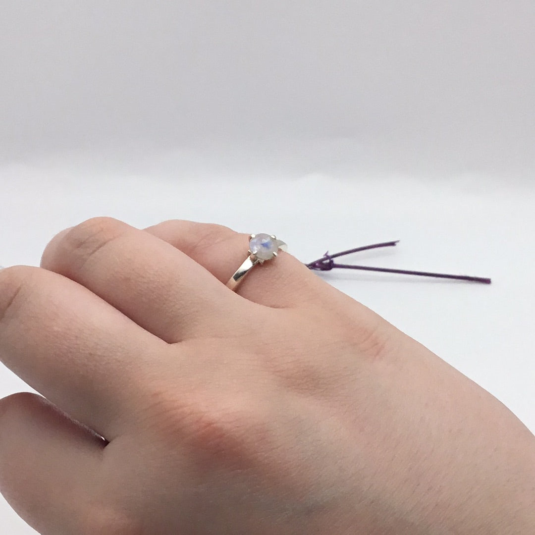 Moonstone 925 Sterling Silver Ring -  Size L 1/2