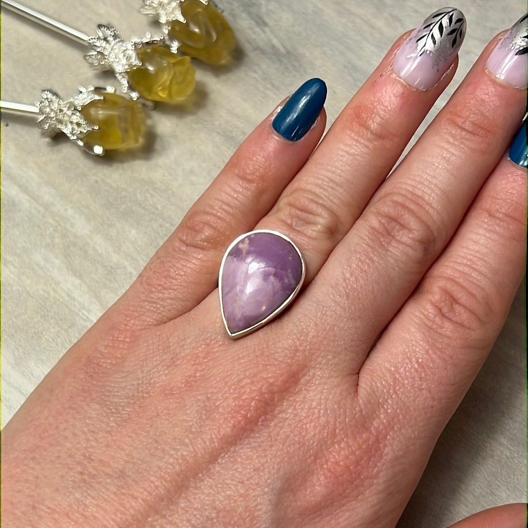 Phosphosiderite 925 Silver Ring - Size L 1/2