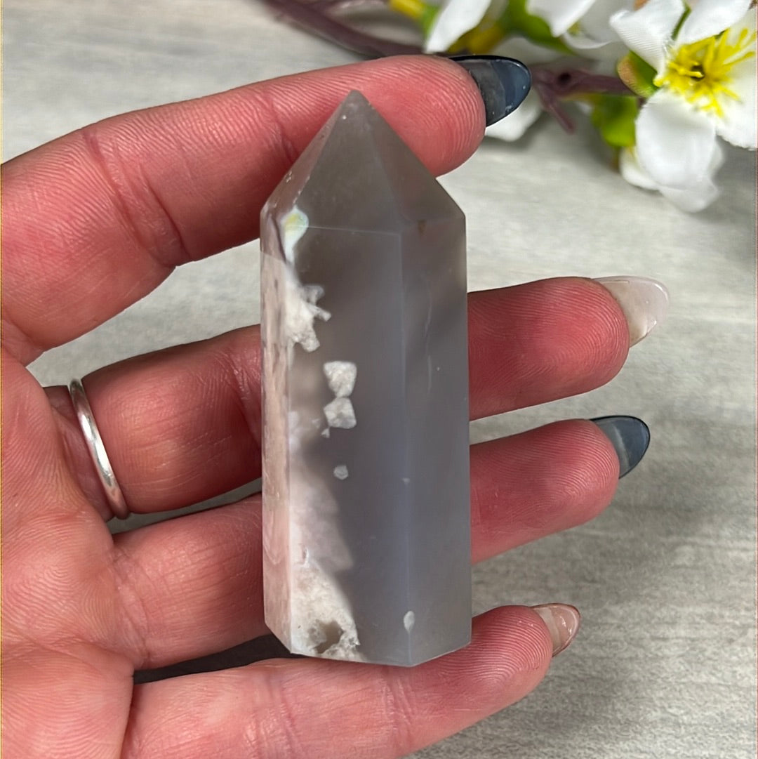 Flower Agate Tower Point