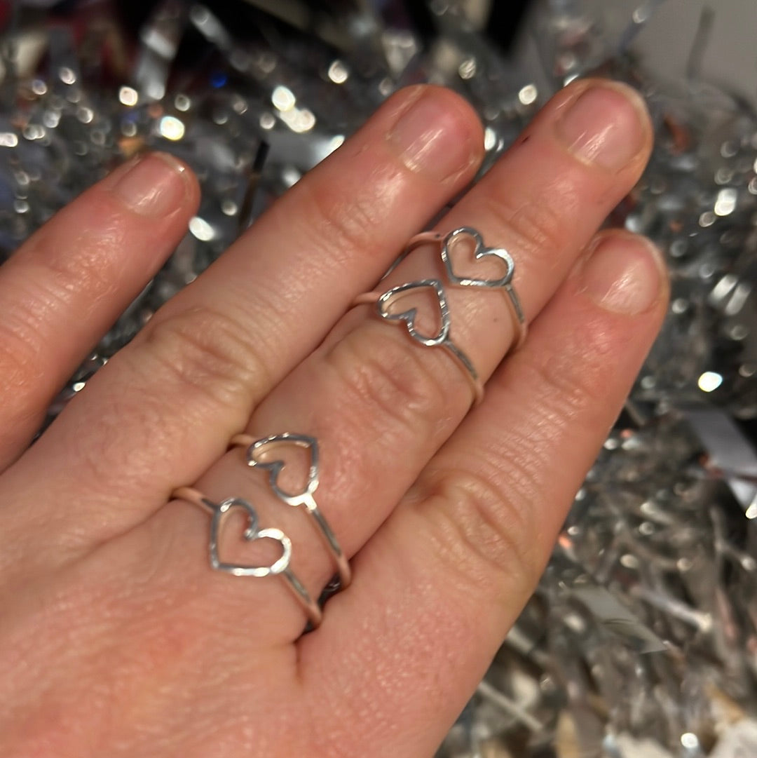 Slim Heart 925 Sterling Silver Ring