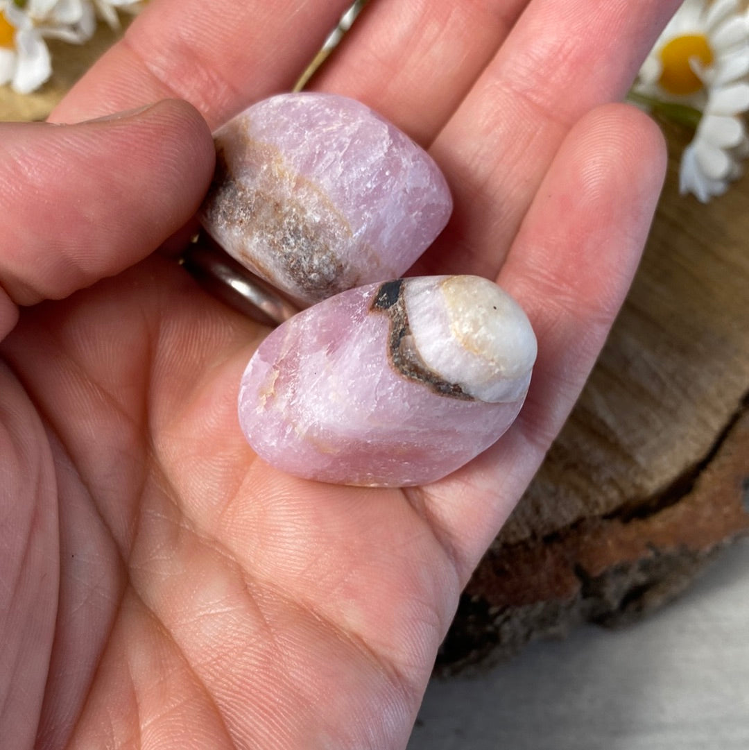 Pink Aragonite tumble tumblestone