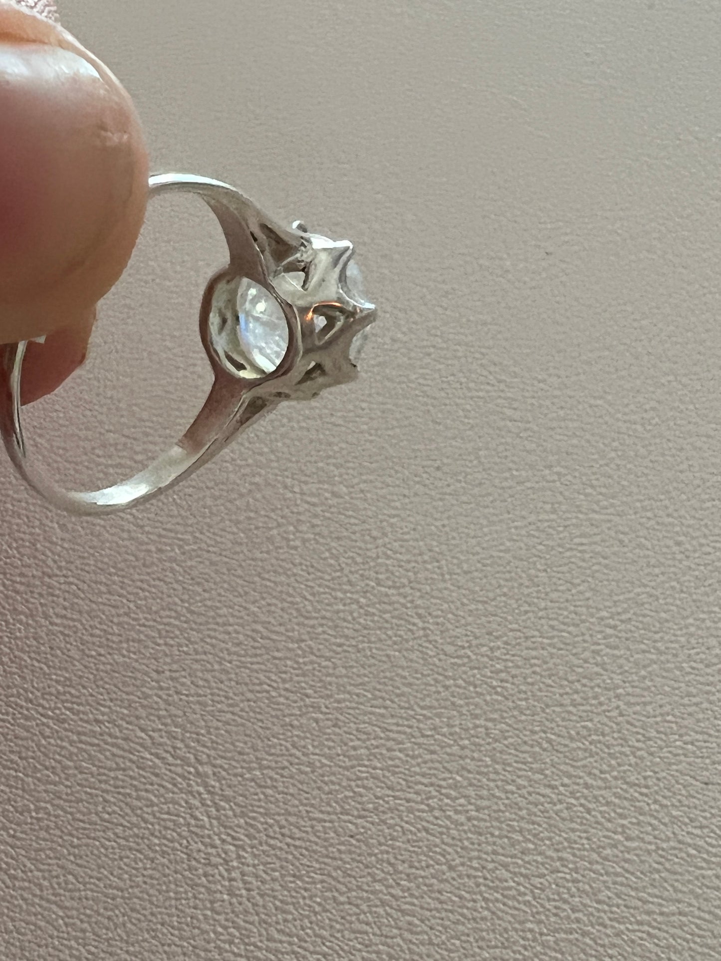 Moonstone 925 Sterling Silver Ring -  Size L 1/2 - M