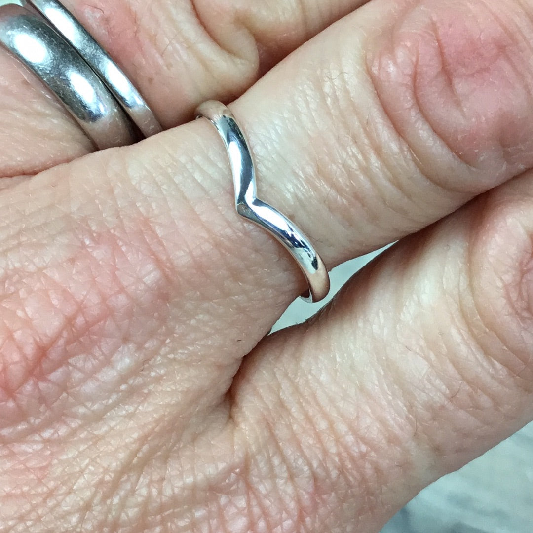 Wishbone 925 Sterling Silver Stacker Ring