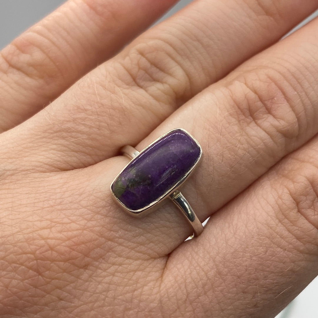 Charoite Ring Size O -  925 Silver