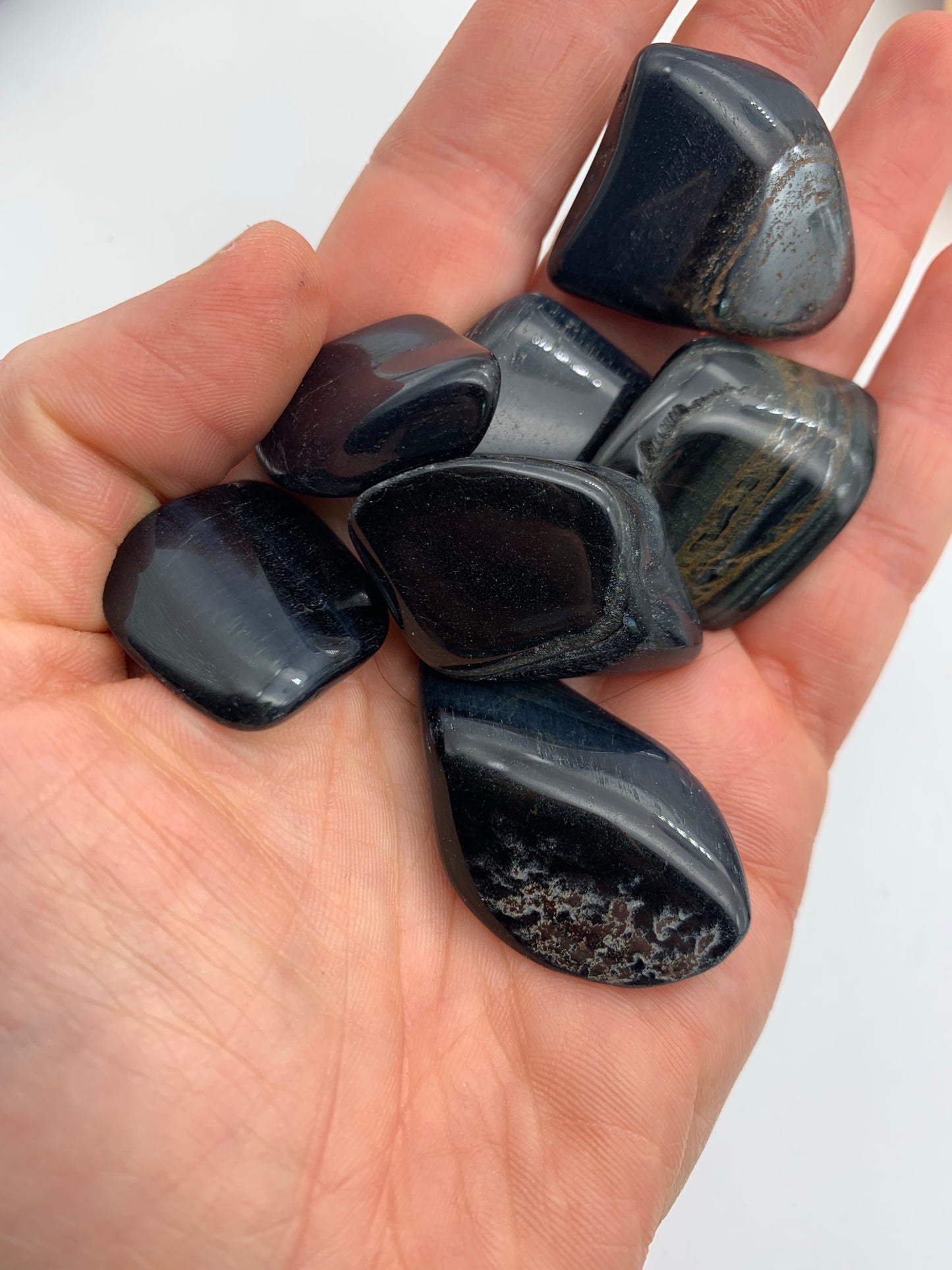 Blue Tigers Eye (Hawks eye) Tumble Tumblestone