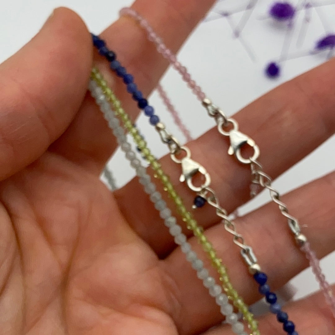 2mm Delicate - 925 Sterling Silver Facet Bracelets - Adjustable