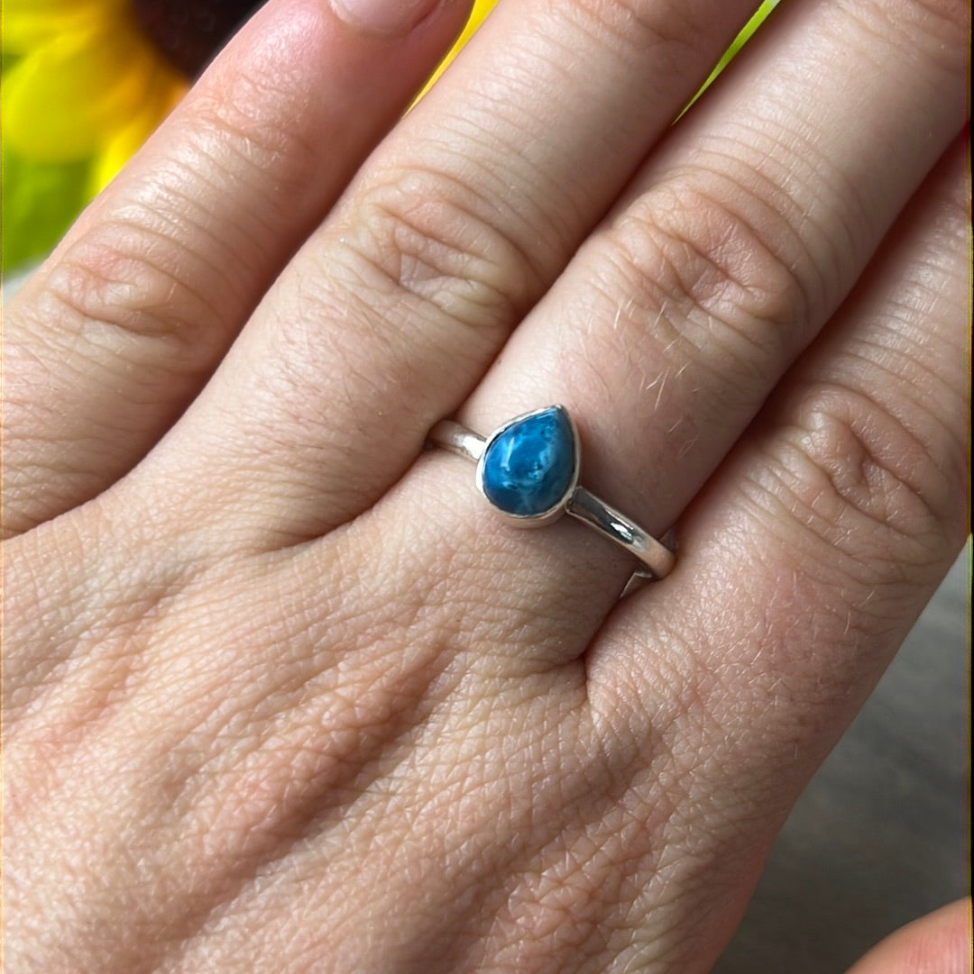 Plancheite 925 Silver Ring -  Size Q