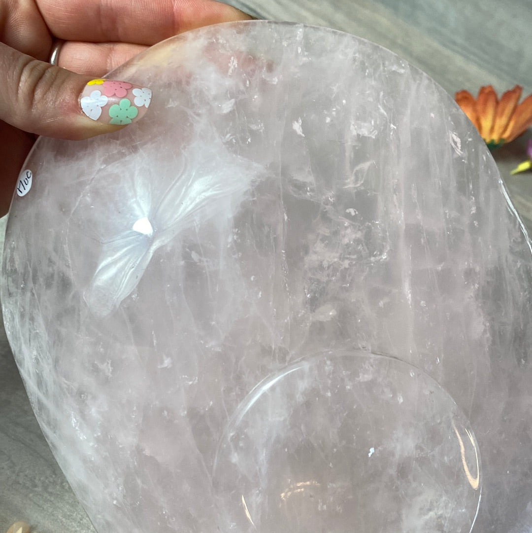 XL Rose Quartz Luxury Charging Dish Bowl - Unique to Startherapease