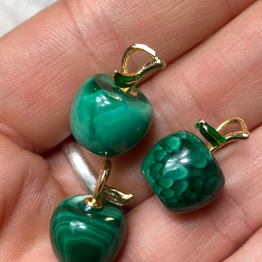 Mini Malachite Apple Pendant